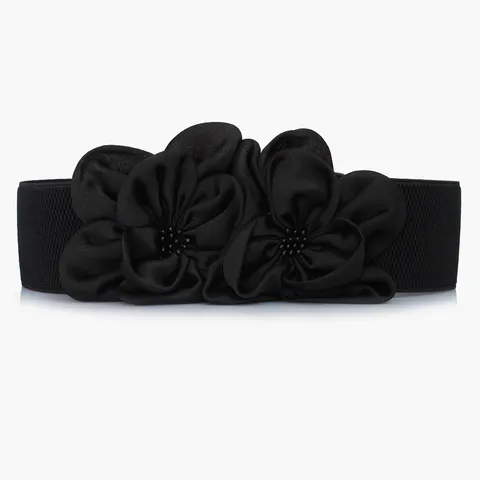 Ceinture Élastique Large de Mode pour Femmes Mousseline Grande Fleur Nœud Corset Robe Accessoires Décontracté