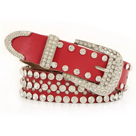 Ceinture En Cuir Véritable Pour Femmes Avec Boucle À Ardillon En Strass Ceinture De Taille Décontractée Polyvalente Accessoires De Mode