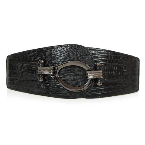 Ceinture Large Élélastique Imprimé Serpent Rétro pour Femme Mode Vintage Corset Décoratif pour Robe