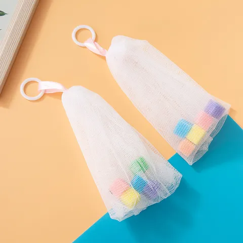 Japanese Pull-Ring Sponge Foaming Net Mesh Facial Cleansing Soap Bubble Maker Portable Bath Body Cleaning Tool