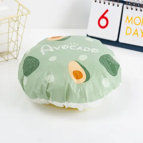 Waterproof Shower Cap For Women Cute Fruit Print Reusable Bath Cap Thickened Elastic Hair Cap For Bathroom Kitchen