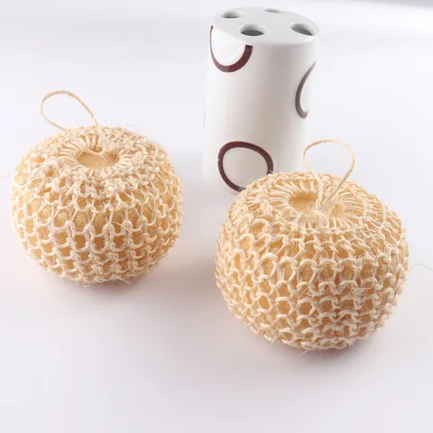 Esponja de Baño de Sisal Natural Exfoliante Corporal Bola de Lufa de Malla Con Esponja Interior Accesorio de Limpieza de Ducha de Baño