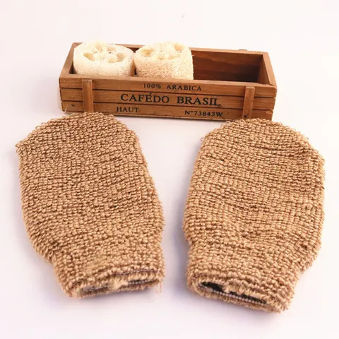 Guante de Baño Exfoliante de Ramie Natural Guante Exfoliante Corporal de Fibra Vegetal Para Masaje de Ducha Limpieza de Baño
