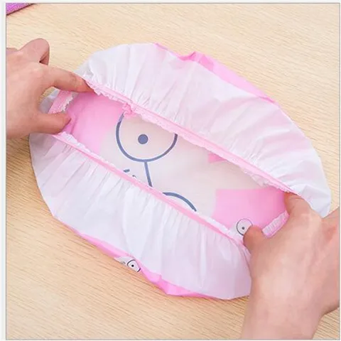 Cute Cartoon Waterproof Shower Cap Thickened Reusable Bath Cap Elastic Hair Drying Hat For Women Bathroom Hair Care