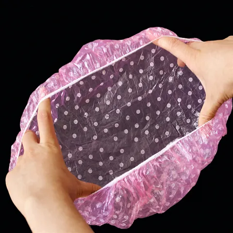Disposable Shower Caps Waterproof Thickened Elastic Bath Cap Cute Polka Dot Hair Cover For Home Travel Bathing