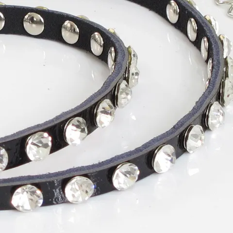 Ceinture Fine en Cuir Véritable avec Strass pour Femme Mode Chaîne en Métal