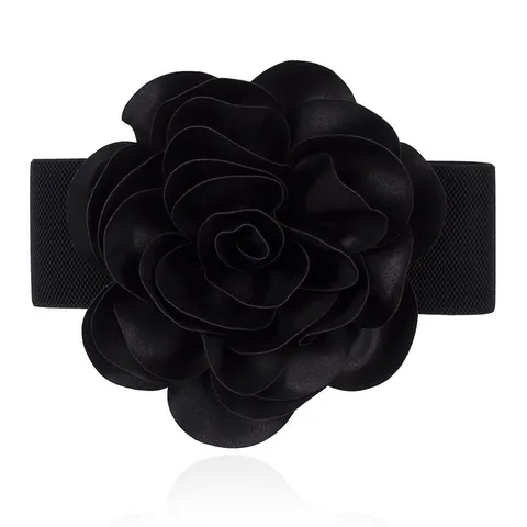 Ceinture Large Élastique à Fleur Oversize en Mousseline pour Femme Accessoires Décoratifs pour Robe Décontractée