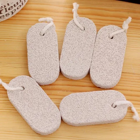 Natural Volcanic Stone Pumice Foot Exfoliating Scrub Stone Oval Dead Skin Remover Tool With Hanging Rope For Bath Care