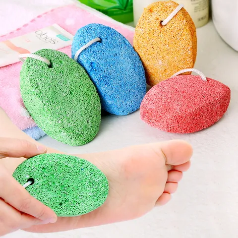 Natural Volcanic Stone Foot File Dead Skin Remover Oval Pumice Stone With Hanging Lanyard For Foot Care Pedicure Tool