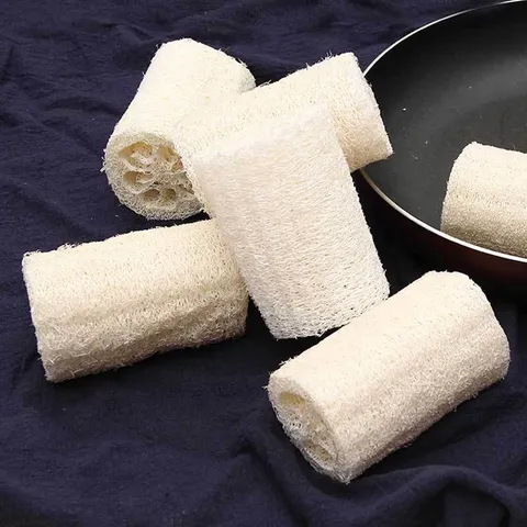 Natural Loofah Bath Sponge Kitchen Dishwashing Scrubber Pad Plant Fiber Exfoliating Body Scrubber Pot Cleaning Tool