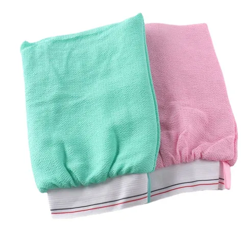 Guantes de Baño Esmerilados de Doble Capa Guante Exfoliante de Algodón Unisex Accesorio de Herramienta de Limpieza Corporal