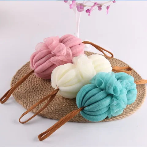 Grande Éponge de Bain Kürbis Longue Bande Ultra-Douce Boule de Bain en Résille Gommage Corporel Pour Salle de Bain Nettoyage Quotidien