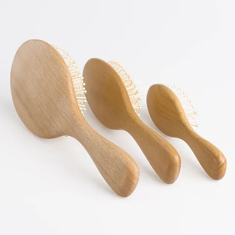 Beech Wood Air Cushion Massage Comb Anti Static Scalp Head Massage Hair Brush Wooden Hair Care Comb