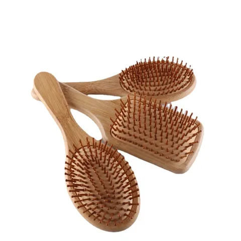Natural Moso Bamboo Cushion Hair Brush Scalp Massage Airbag Wooden Comb Daily Hair Care Styling Tool For Women Men
