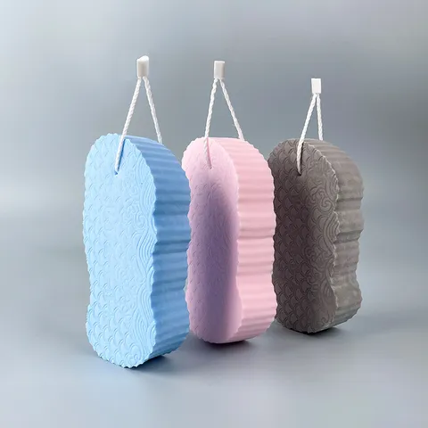 Baby Bath Sponge Soft Exfoliating Scrub Sponge For Kids Infants Deep Cleaning Body Scrubber With Hanging Rope