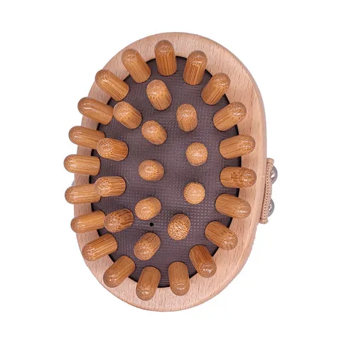Wooden Meridian Massage Brush Beech Wood Airbag Scalp And Body Relaxation Tool Ergonomic Handle Daily Health Care Tool