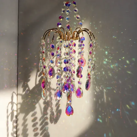 Campanella a Vento in Cristallo Ciondolo Sospeso Accessori Per Paraluce Apparecchio di Illum Decorazione Regalo Matrimonio