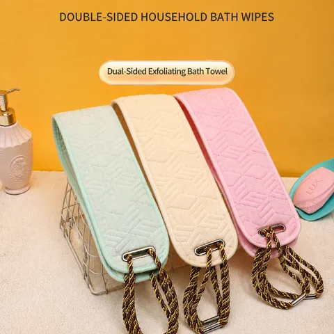 Peeling Badschwamm Doppelseitiges Körperpeeling Handtuch Langer Rücken Schrubbgurt für Dusche Damen Herren