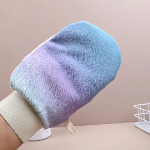 Viskosefaser Exfoliierender Badehandschuh Farbverlauf Duschpeeling Handschuh Körperreinigungswerkzeug für Damen Tägliches Bad Spa