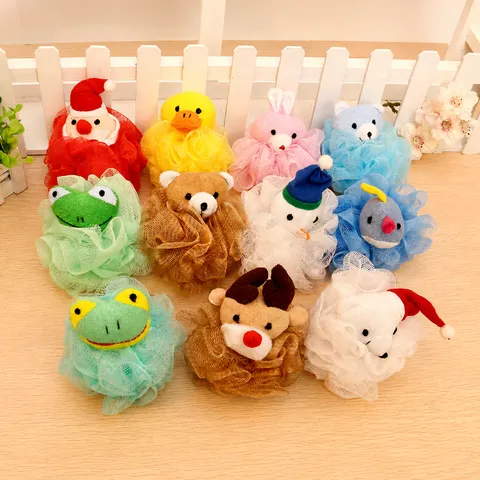 Éponge de Bain Animaux Cartoon Mignon Boule de Douche Filet Souple Avec Jolie Poupée Pour Enfants Adultes Nettoyage Quotidien