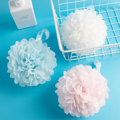 Esponja de Baño de Nailon Ondeado Malla Suave Bola de Baño Espuma Rápida Esponja de Ducha Limpieza Corporal Diaria Accesorios