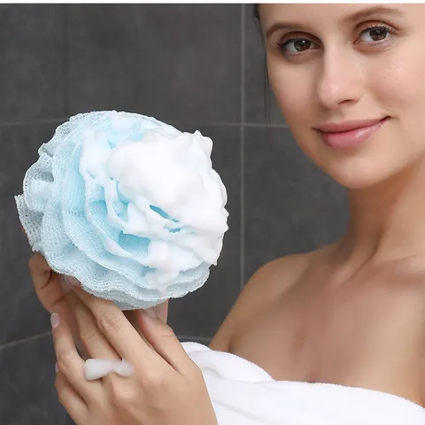 Esponja de Baño de Nailon Ondeado Malla Suave Bola de Baño Espuma Rápida Esponja de Ducha Limpieza Corporal Diaria Accesorios