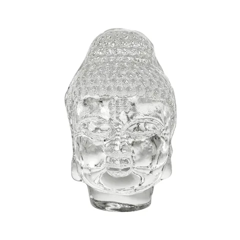 Figurine de Bouddha en Verre de Cristal Clair de Style Chinois Statue de Maitreya Ornement de Bureau Décoration de Salon