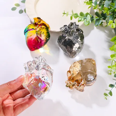 Ornement de Bureau Cœur Simulé en Cristal de Luxe Décoration Intérieure Luxe Léger Décoration de Mariage Cadeau de Saint-Valentin Art