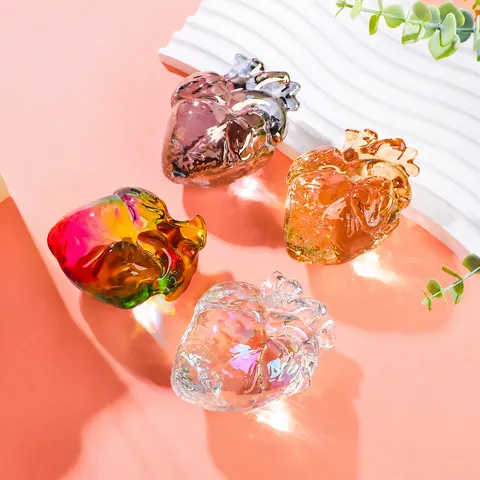 Ornement de Bureau Cœur Simulé en Cristal de Luxe Décoration Intérieure Luxe Léger Décoration de Mariage Cadeau de Saint-Valentin Art