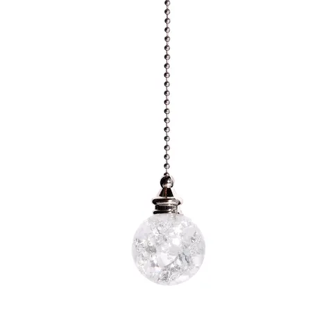 Pendentif Attrape-Soleil en Verre Cristal Craquelé Ornement Suspendu de Fenêtre Chaîne de Ventilateur Interrupteur Décoration Intérieure
