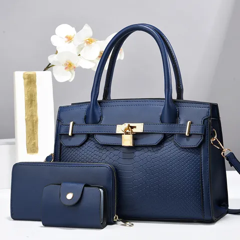Borsa Tote da Donna in Pelle PU Stile Designer di Lusso Grande Capacità Borsa Casual Con Set Portafoglio e Porta Carte