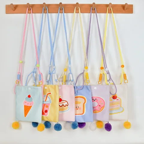 Bolso Bandolera de Lona con Dibujos Animados para Niños Bolso para Teléfono Móvil Estudiante Pequeño