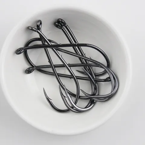 High Carbon Steel Fishing Hooks Offset Circle Barbed Saltwater Freshwater Fishing Tackle