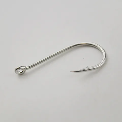 Bright Tin Chinu Fishing Hooks Barbed Eyed Offset Hooks For Saltwater Rock Fishing Heavy Duty Fishing Tackle