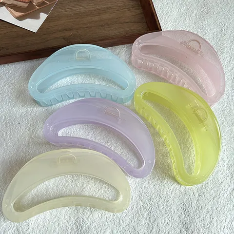 Estilo Coreano Pinza de Pelo Grande Transparente de Gelatina Pinza Geométrica Hueca Accesorios de Estilo para Mujeres