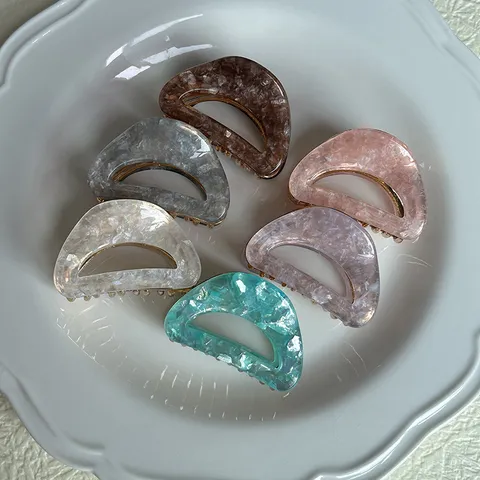 Pinza de Pelo de Acetato Coreana Sirena Calado Geométrico Pinza Tiburón Elegante Accesorio de Estilo de Pelo para Mujeres Joyería de Pelo