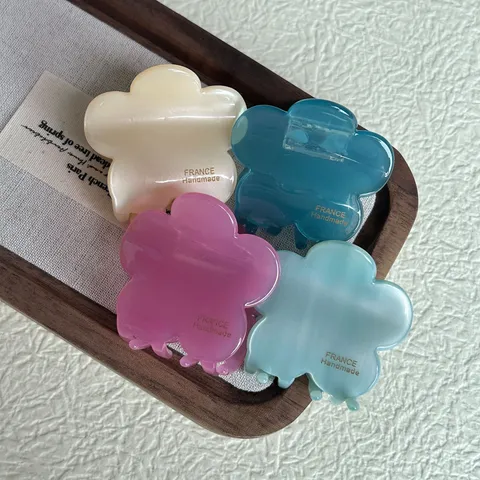 Pinza de Pelo Floral de Acetato Pinza de Pelo Mediana Lindo Accesorios de Pelo de Flores para Mujeres Estilo Diario Herramienta de Peinado