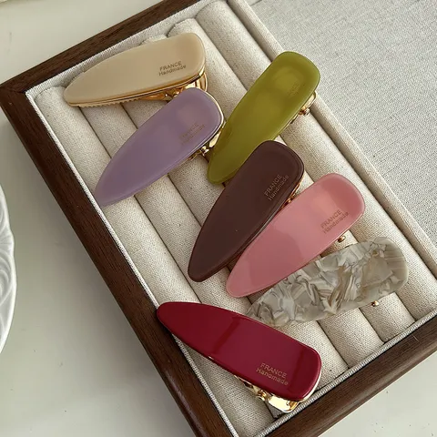 Retro Francés Acetato Triángulo Pinza de Pelo Minimalista Elegante Lindo Flequillo Horquilla Accesorios Para Mujeres
