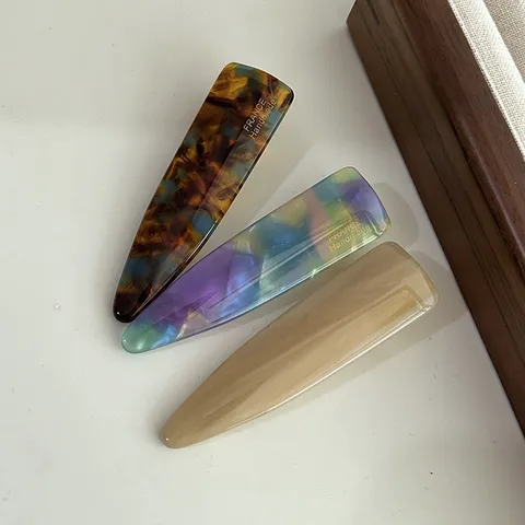 Estilo Coreano Pinza de Pelo de Acetato de Celulosa Patrón Geométrico Carey Barrette Lateral Accesorios de Cabello Para Mujeres