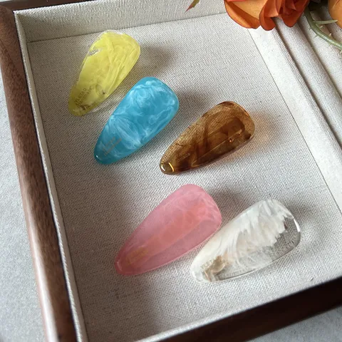 Estilo Coreano Pinza de Pelo Gota de Agua Gelatina Resina Geométrica Horquilla Lindo Accesorios de Pelo para Mujeres