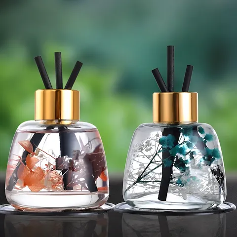 Glass Reed Diffuser Bottle With Dried Flowers Essential Oil Long Lasting Air Freshener For Home Bedroom Car Living Room