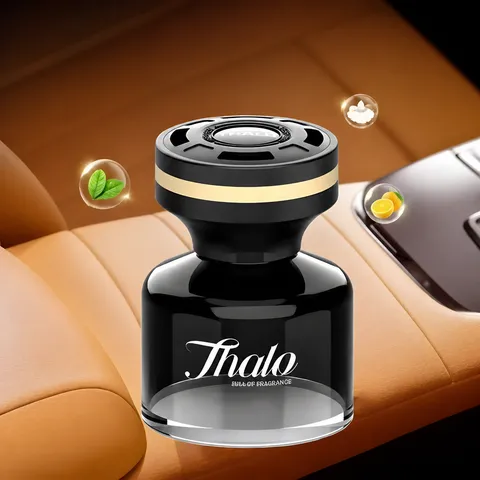 Thalo Car Aromatherapy Long Lasting Fragrance High End Car Perfume Bottle Air Freshener Glass Bottle Interior Decor