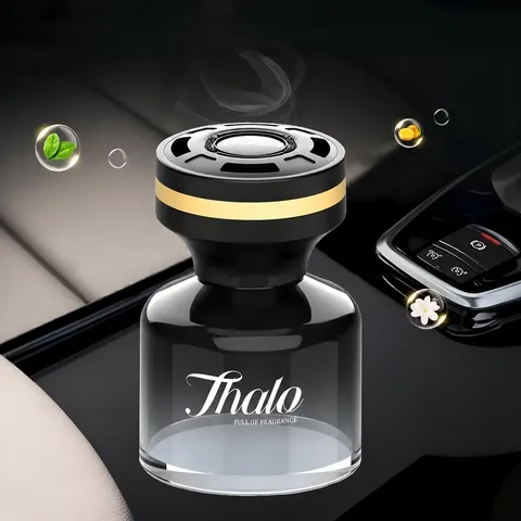 Thalo Car Aromatherapy Long Lasting Fragrance High End Car Perfume Bottle Air Freshener Glass Bottle Interior Decor