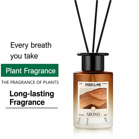 Glass Bottle Reed Diffuser Set Long Lasting Fragrance Essential Oil Home Air Freshener For Bedroom Bathroom