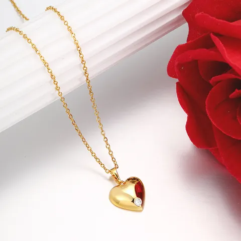 Gold Plated Alloy Heart Pendant Only Without Chain Minimalist Fashion Jewelry Hollow Design Gift For Women
