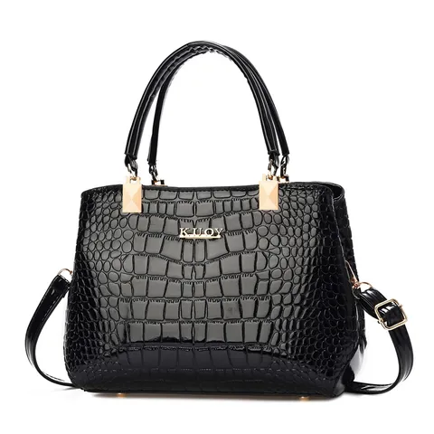 Donna Moda Pelle PU Motivo Coccodrillo Borsa Manico Superiore Grande Capacità Casual Spalla Tracolla Borsa