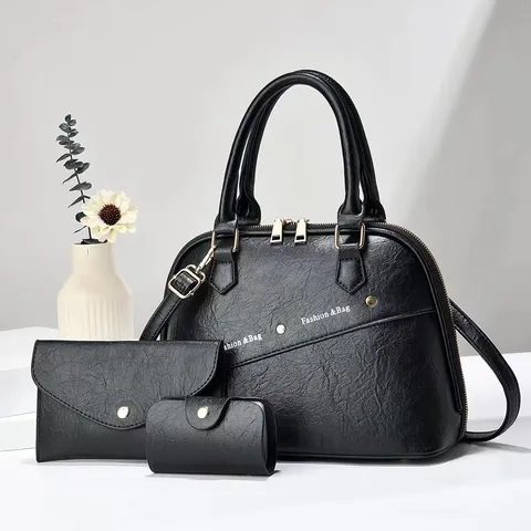 Donne Grande Capacità Pelle PU Borsa a Mano Set Multi Pezzo Cuciture Casual Borsa a Tracolla Tote Bag