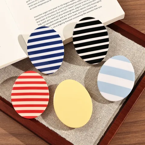 Pinza de Pelo de Acetato Ovalada Arayada Horquillas Pinza Lateral Estilo Dopamina Accesorios para el Cabello para Mujeres Niñas