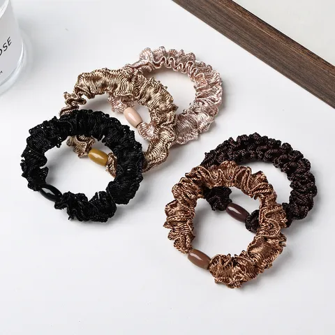 Coleteros de Tela Plisada Estilo Coreano Mujeres Accesorios de Cabello Casual