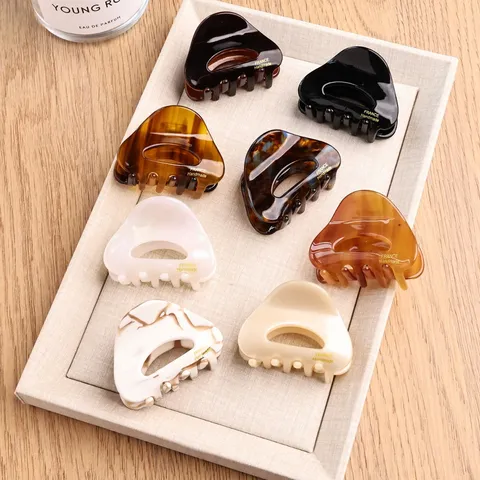 Pinza de Pelo Triangular de Acetato Accesorios de Cabello Retro Francés Pinza Pequeña para Mujeres